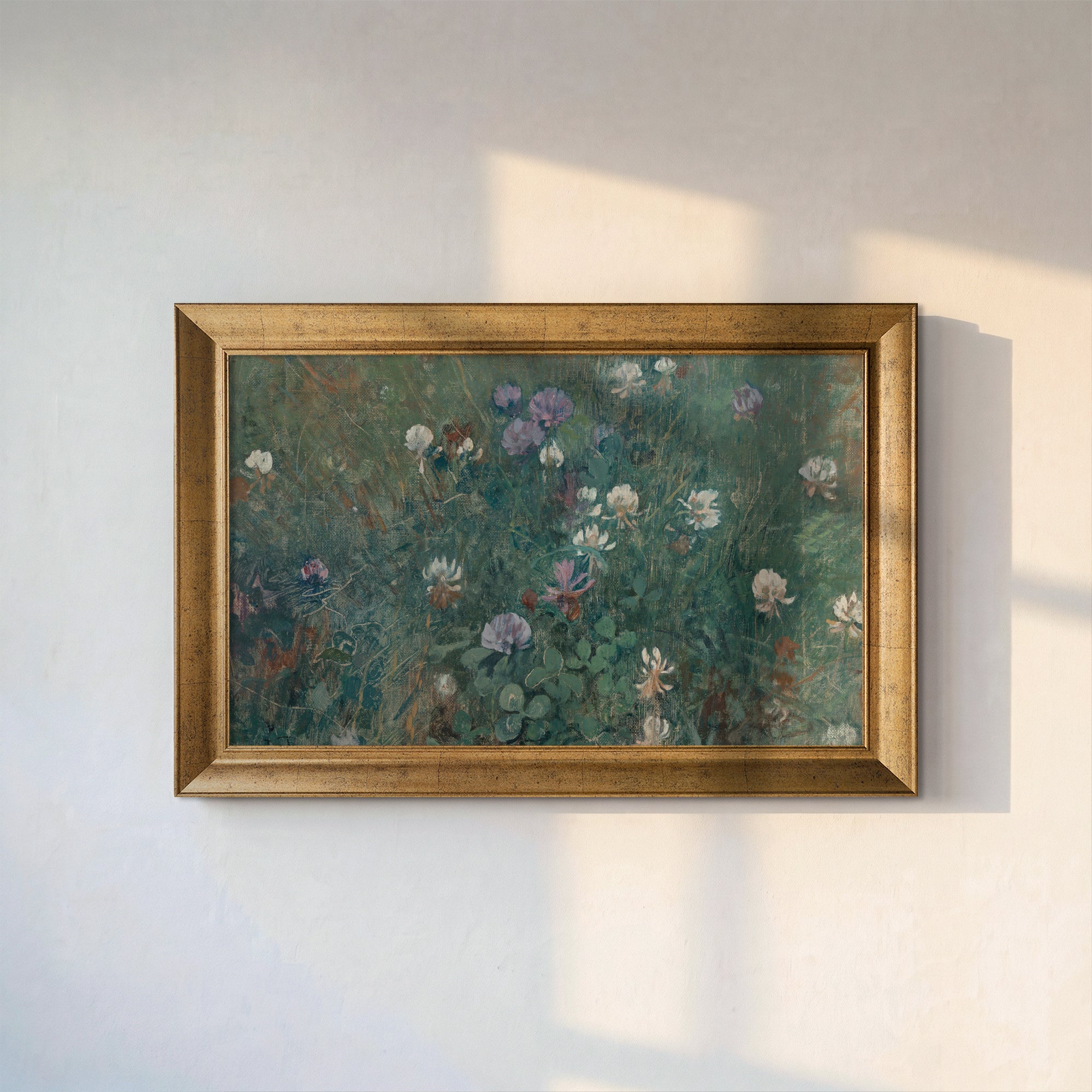 Yeşil Çiçek Bahçesi Poster – Vintage Floral Dekoratif Duvar Posteri