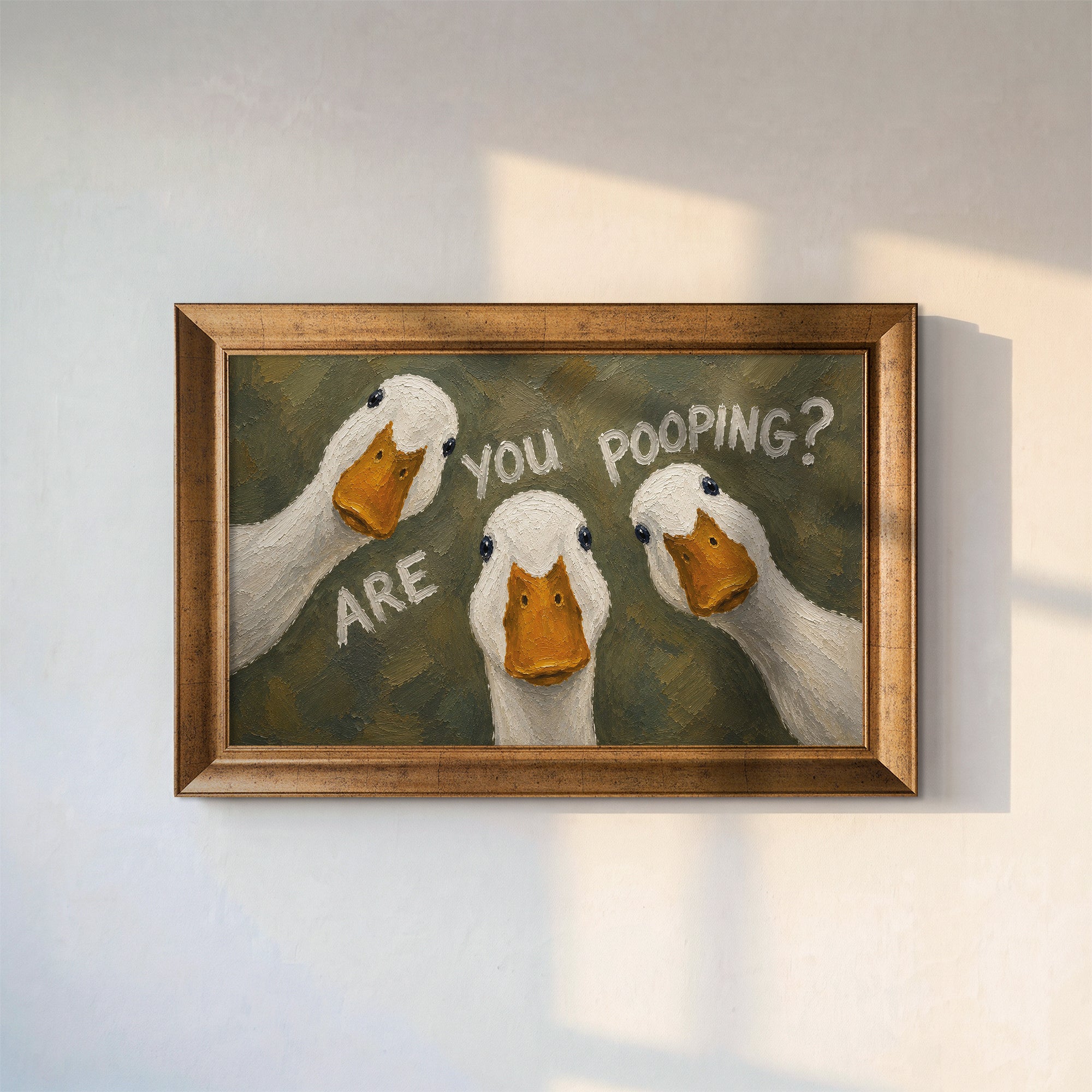 Are You Pooping? – Üç Ördek Mizahi Kanvas Tablo