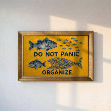 Do Not Panic Organize Balık Kanvas Tablo
