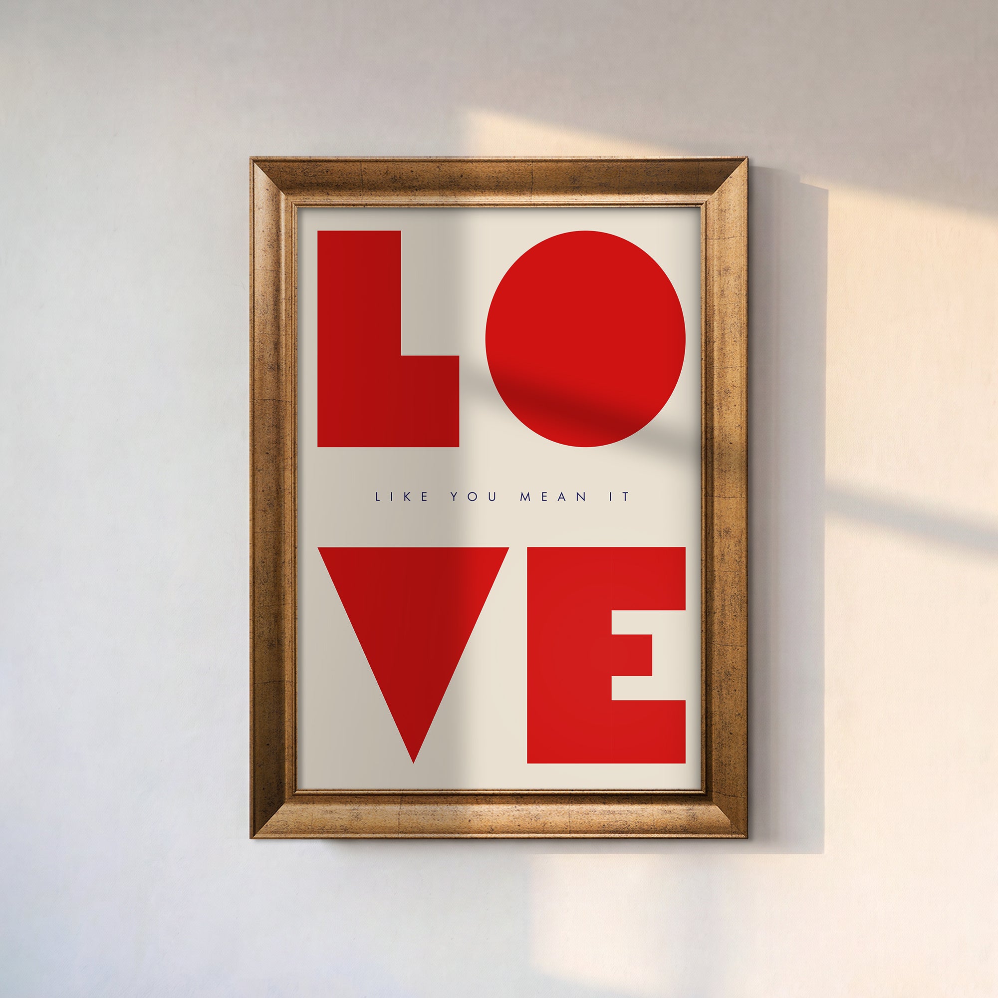 LOVE – Like You Mean It Tipografik Kanvas Tablo