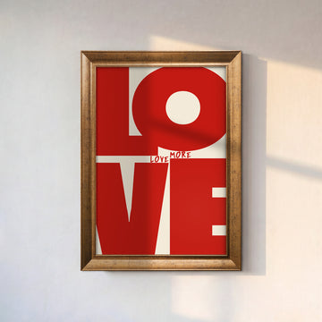 Love More Tipografik Kanvas Tablo