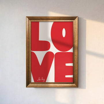 Love Is The Key Kanvas Tablo – Kırmızı Tipografik Modern Duvar Sanatı