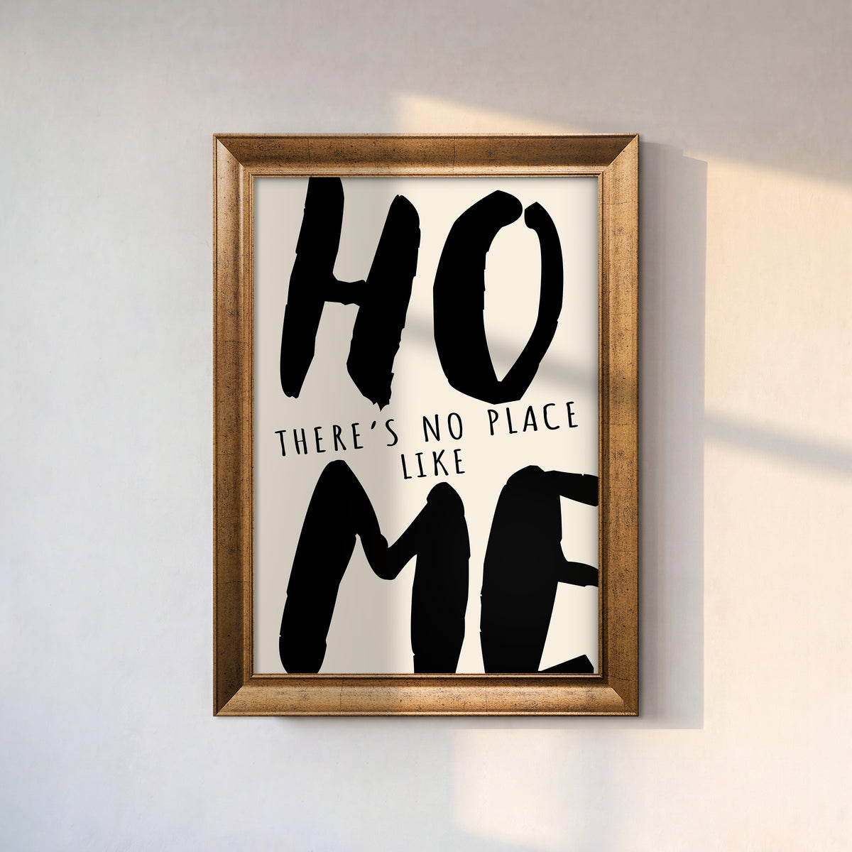 There’s No Place Like Home Kanvas Tablo – Siyah Beyaz Tipografik Duvar Sanatı