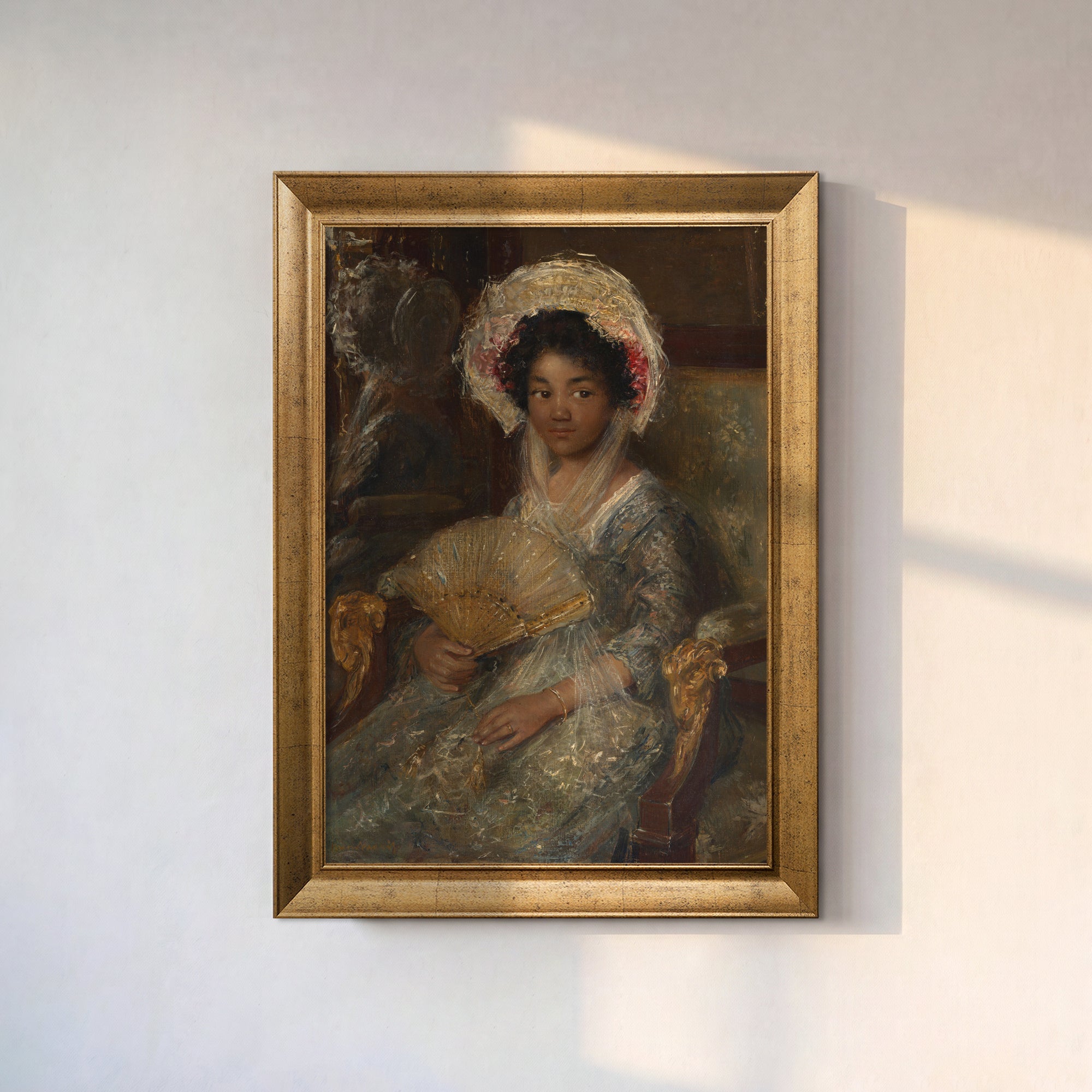 Yelpazeli Kadın Portresi Poster – Klasik Sanat Temalı Dekoratif Duvar Posteri