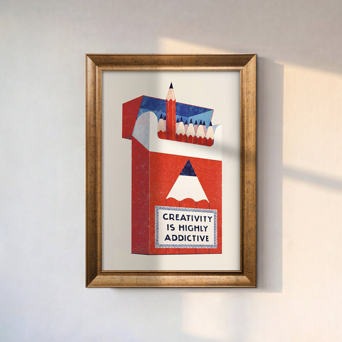 Creativity Is Highly Addictive Kanvas Tablo – Renkli Retro Tipografik Duvar Sanatı