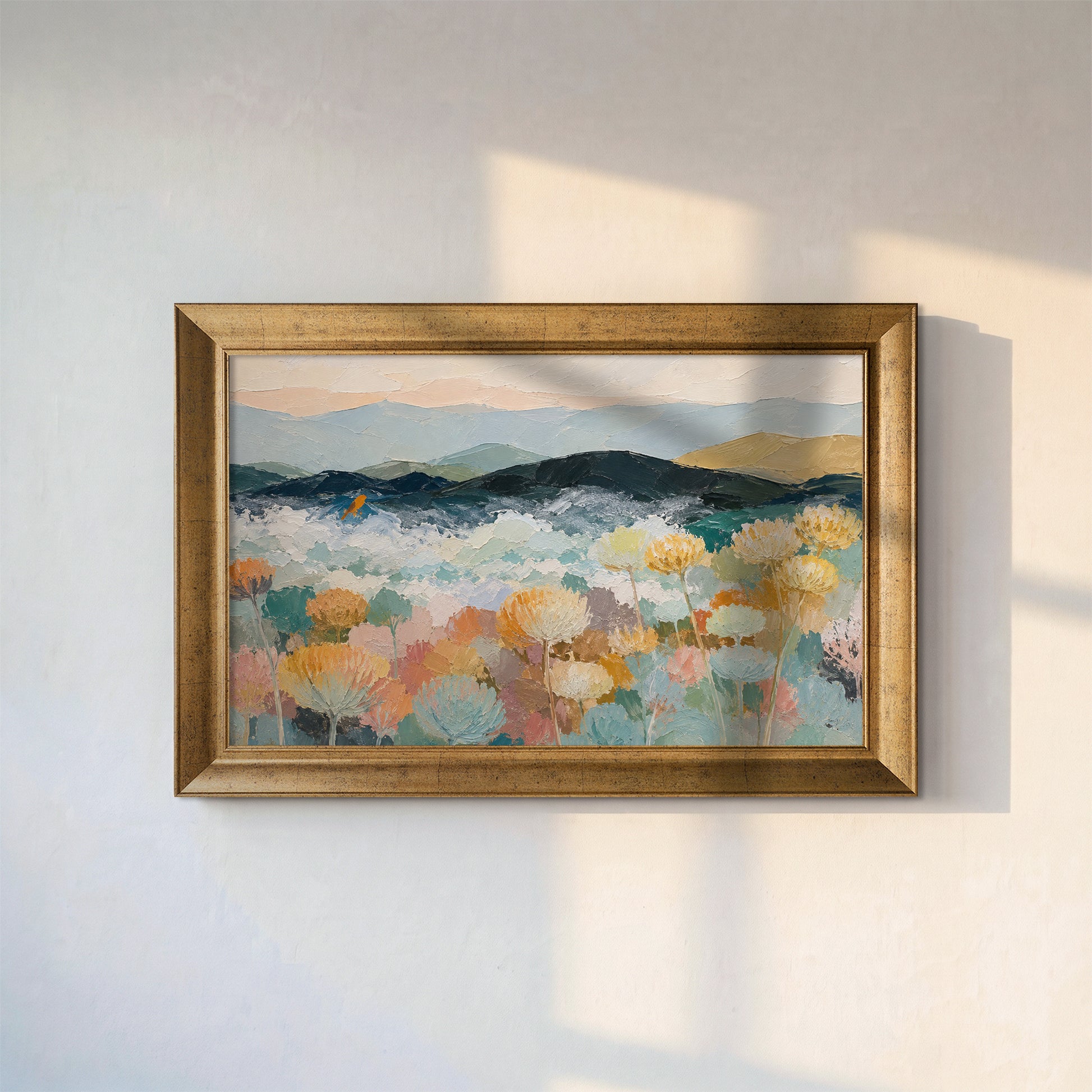 Pastel Kır Çiçekleri Kanvas Tablo