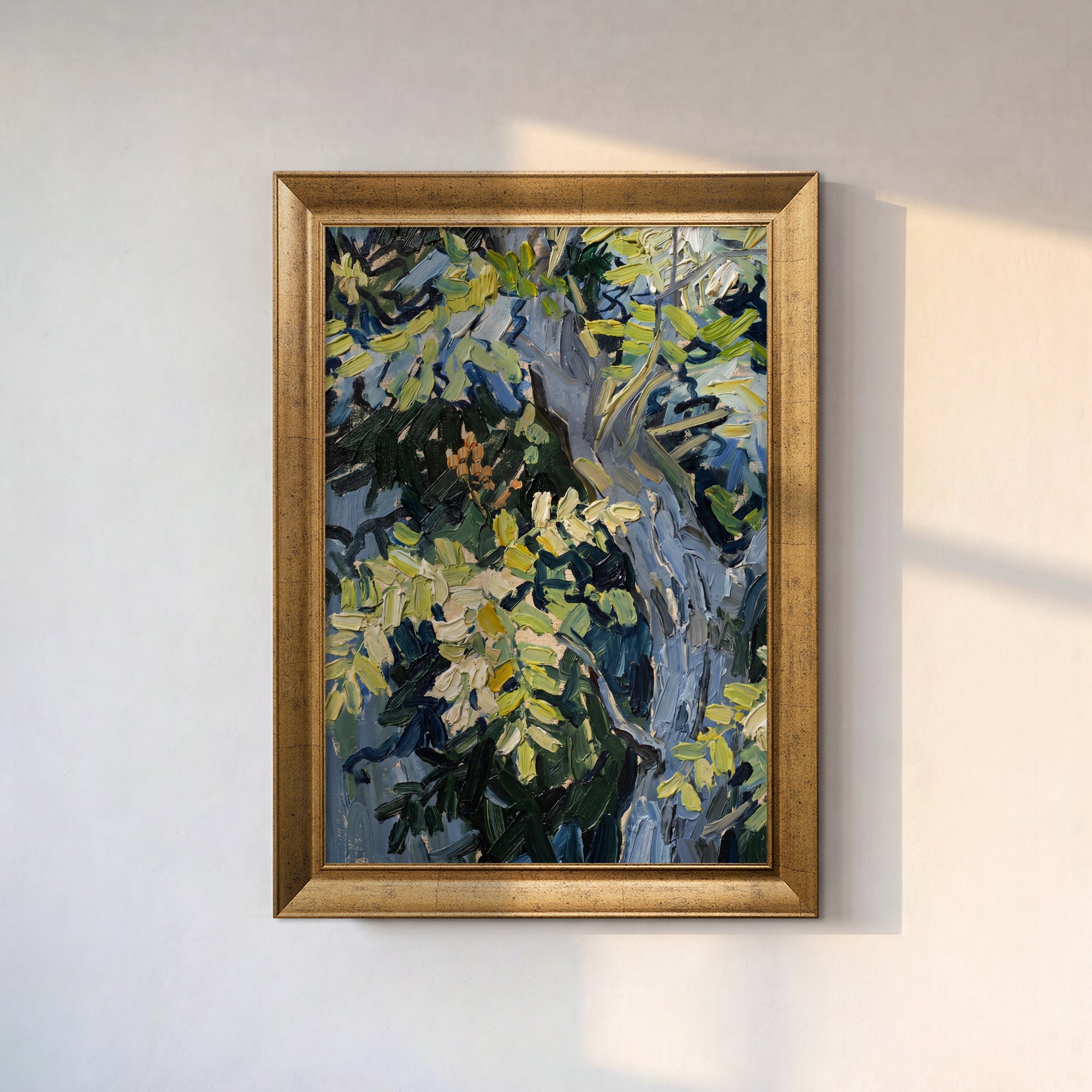 Soyut Ağaç Kanvas Tablo | Modern Doğa Temalı Duvar Dekoru | Yağlı Boya Görünümlü Sanat Eseri