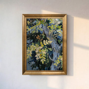 Soyut Ağaç Kanvas Tablo | Modern Doğa Temalı Duvar Dekoru | Yağlı Boya Görünümlü Sanat Eseri
