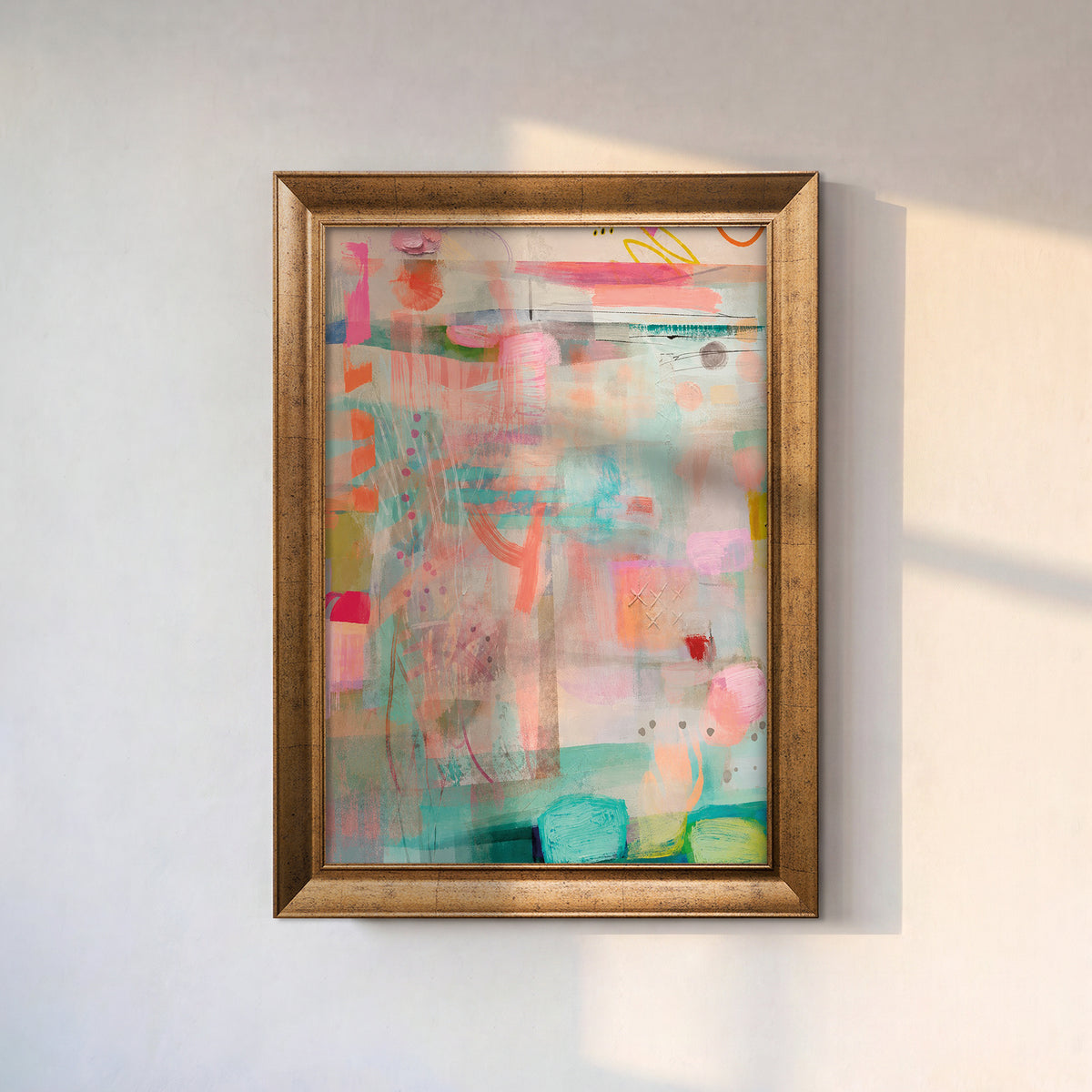 Pastel Soyut Katmanlar – Modern Kanvas Tablo