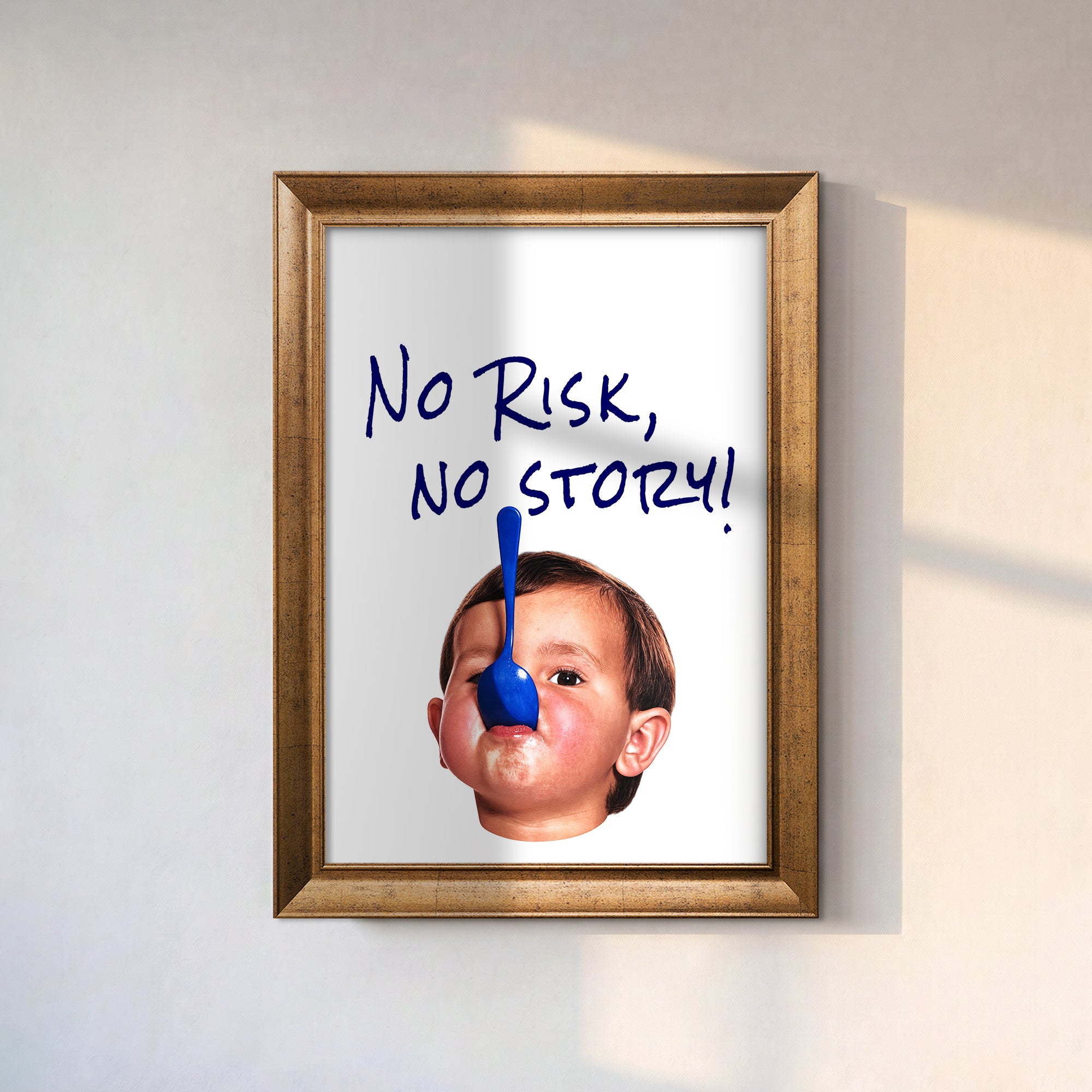 No Risk, No Story Kanvas Tablo – Eğlenceli Motivasyon Duvar Sanatı