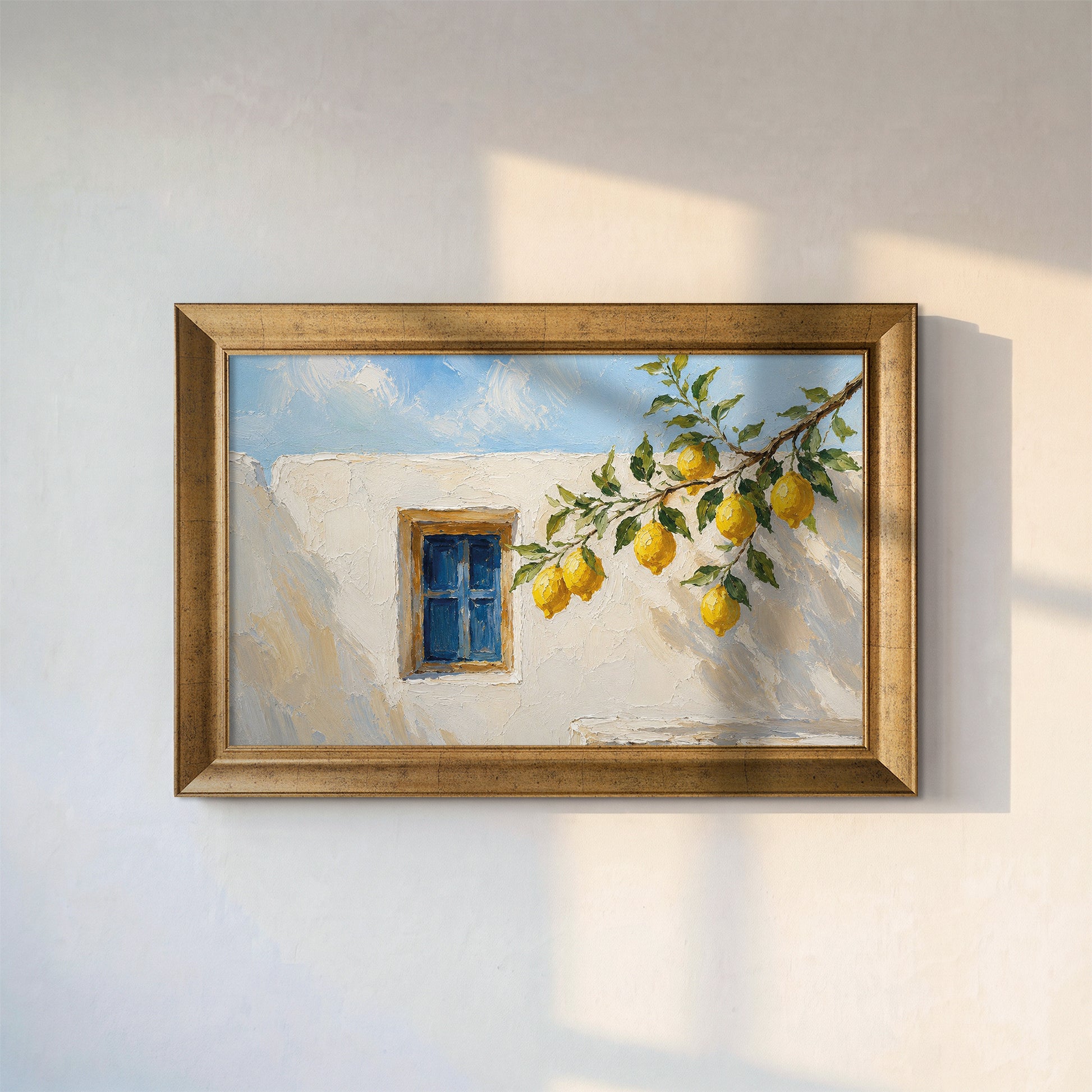 Akdeniz Evi Limon Dalı Kanvas Tablo