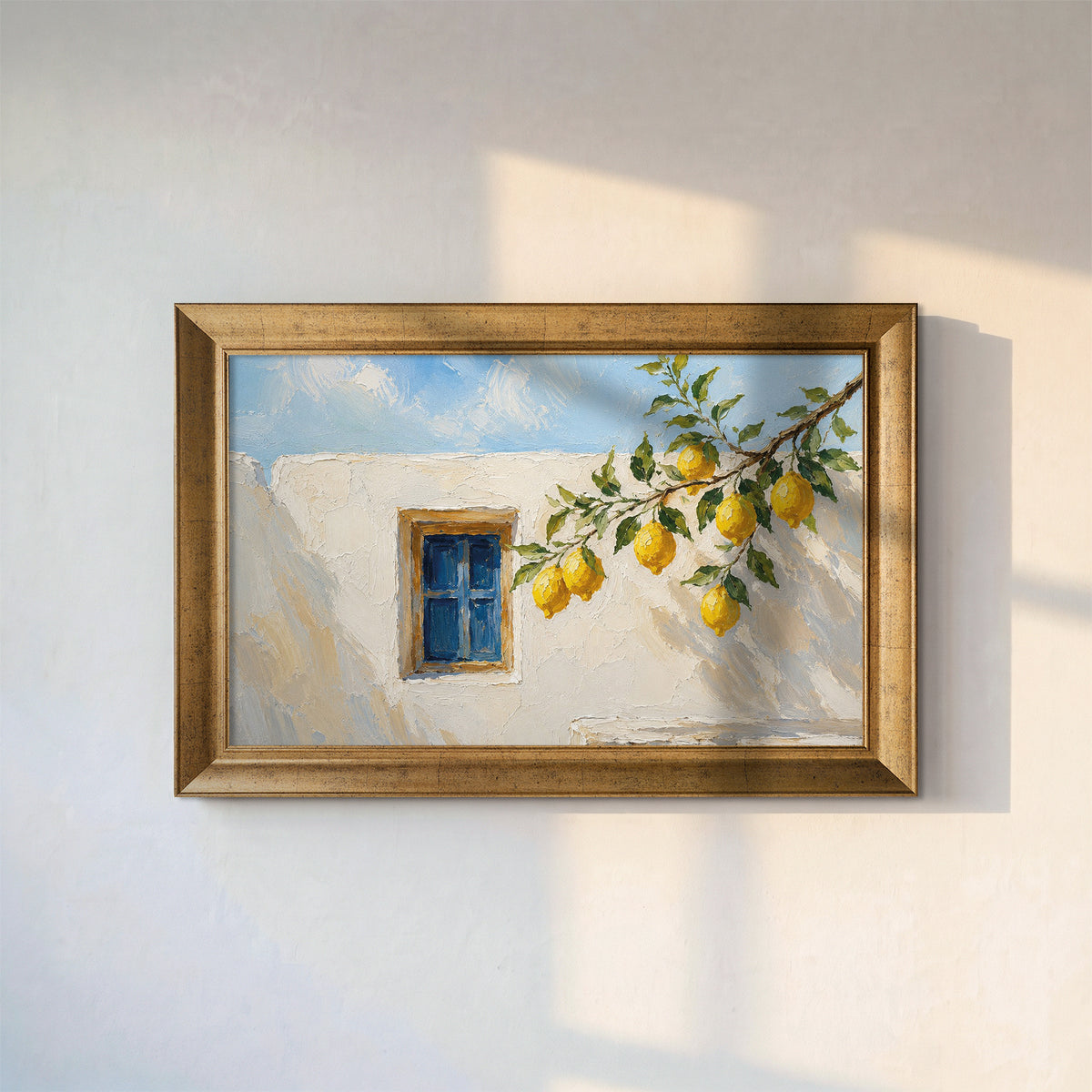 Akdeniz Evi Limon Dalı Kanvas Tablo
