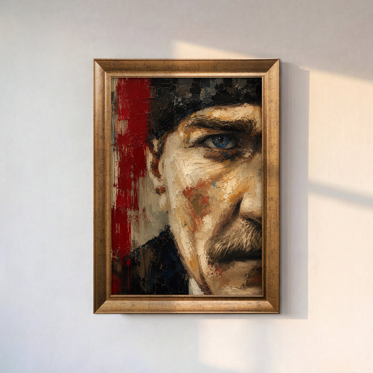 Mavi Gözlü Atatürk Portresi – Modern Figüratif Kanvas Tablo
