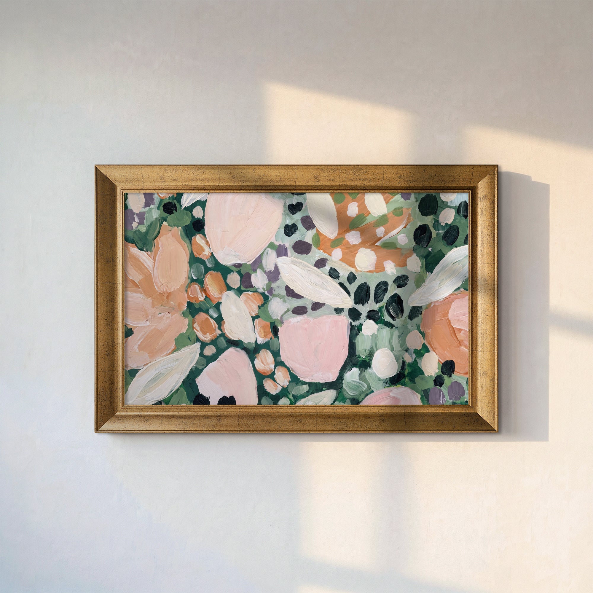 Soyut Çiçek Bahçesi Kanvas Tablo – Pastel Floral Modern Dekoratif Tablo