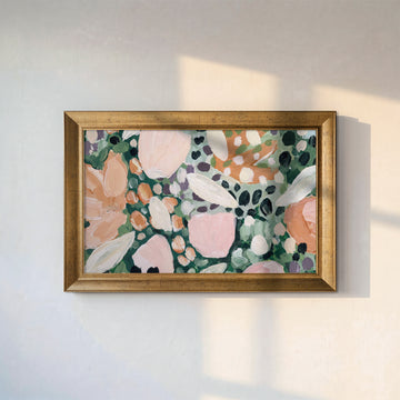 Soyut Çiçek Bahçesi Kanvas Tablo – Pastel Floral Modern Dekoratif Tablo