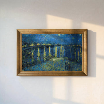 Yıldızlı Gece Liman Manzarası Tablosu | Van Gogh Tarzı Kanvas Duvar Dekoru
