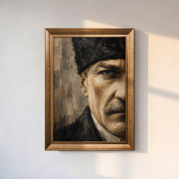 Atatürk Portresi – Modern Dokulu Kanvas Tablo