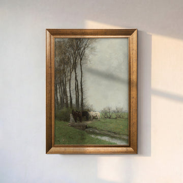Anton Mauve – Çitin Yanındaki Atlar (1878) | Kanvas Tablo