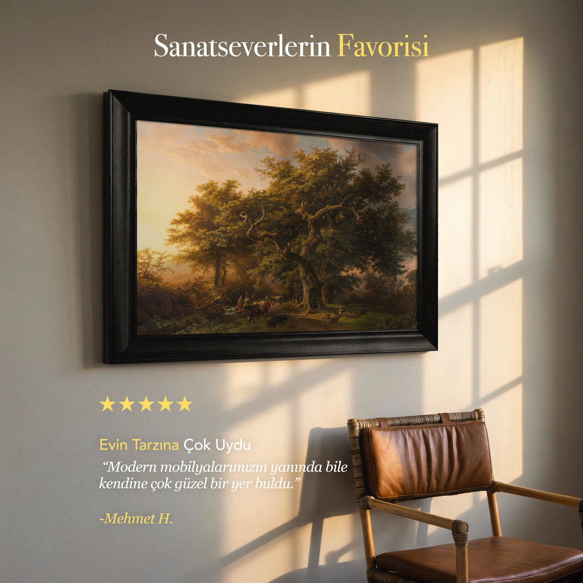 Barend Cornelis Koekkoek – Forest Scene (1848) Kanvas Tablo