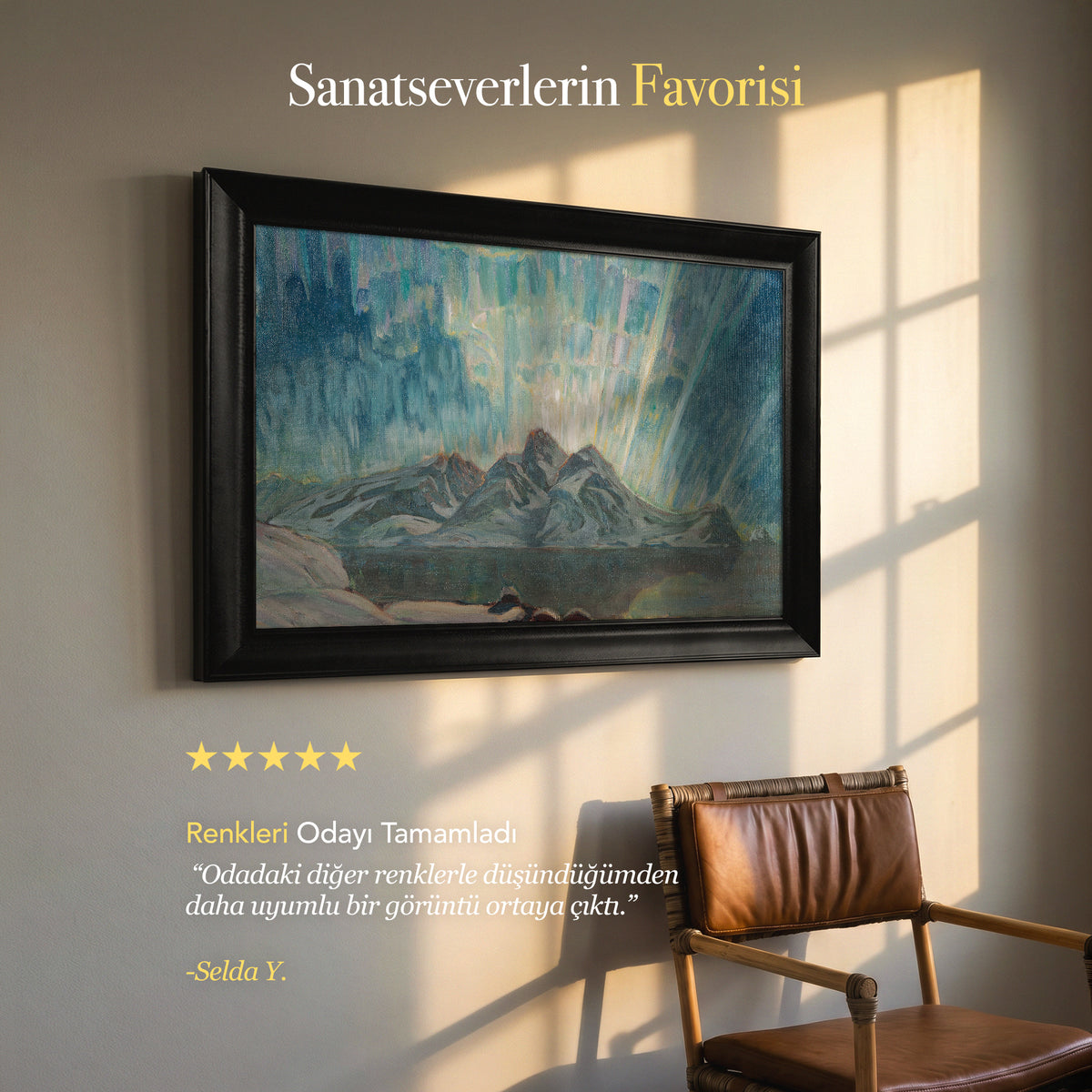 Anna Katarina Boberg – Northern Lights. Study from North Norway | Çerçeveli Kanvas Tablo