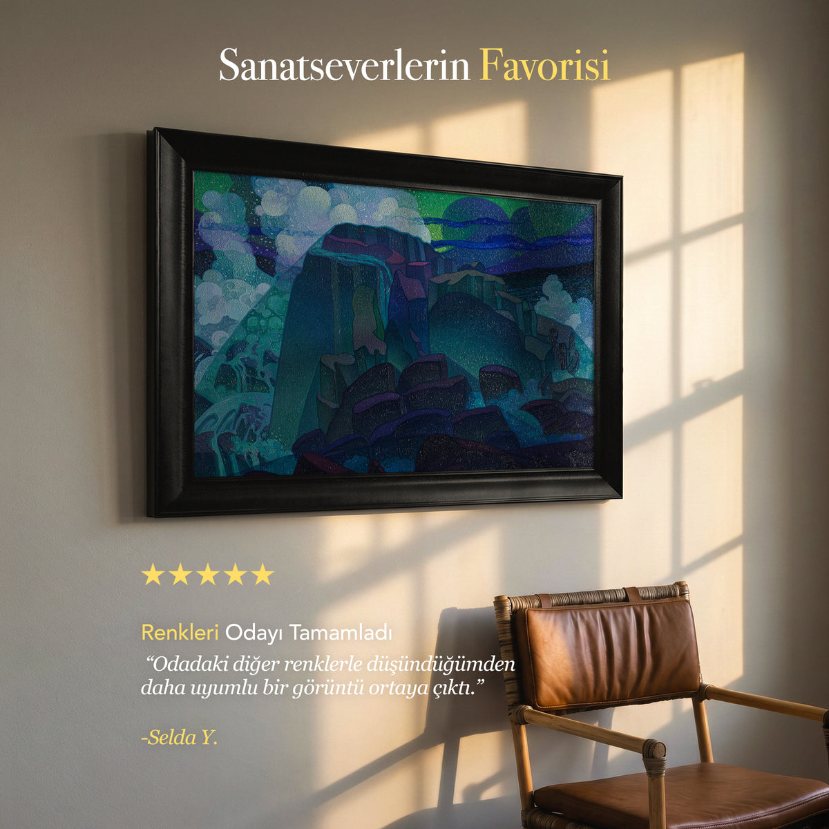 Raymond Jonson – Rock at Sea (Denizde Kaya) (1920–1922) | Çerçeveli Kanvas Tablo