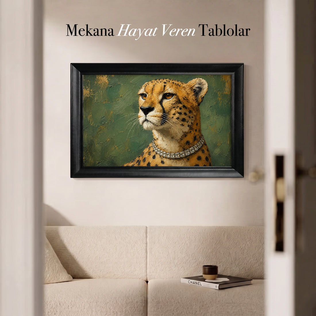 Mücevherli Çita Kanvas Tablo 