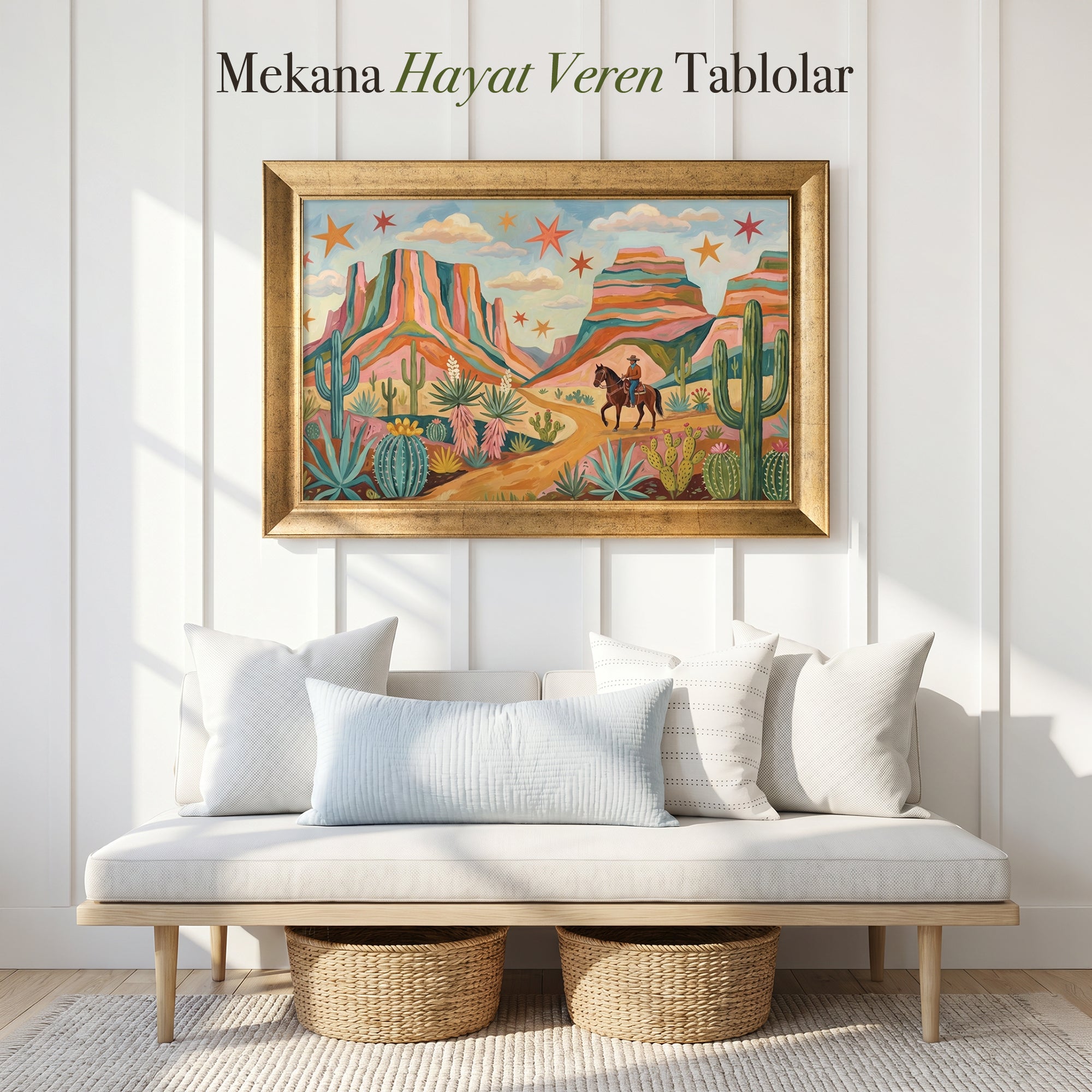 "Renkli Vahşi Batı" Kanvas Tablo