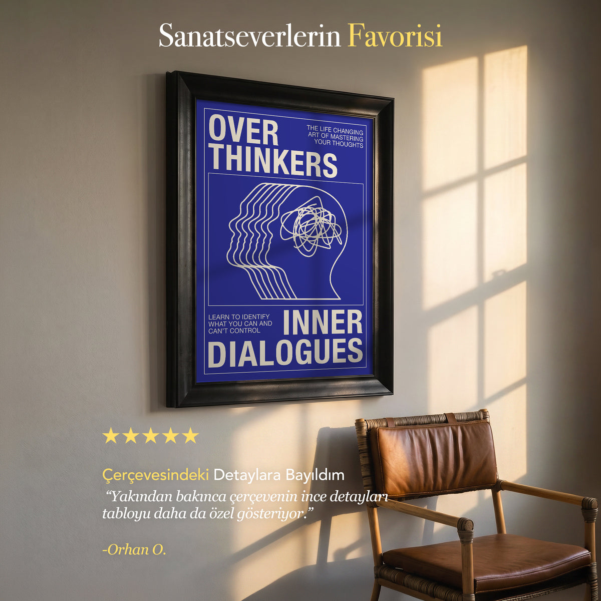 Overthinkers – Inner Dialogues Tipografik Kanvas Tablo