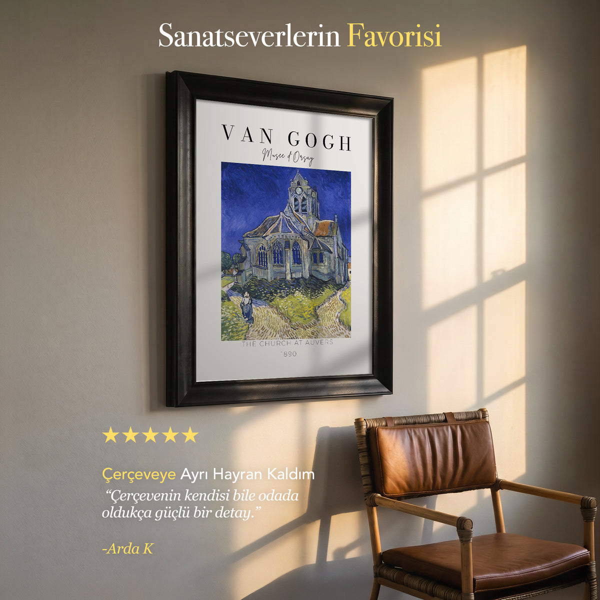 Vincent van Gogh – Auvers Kilisesi (1890) | Çerçeveli Kanvas Tablo
