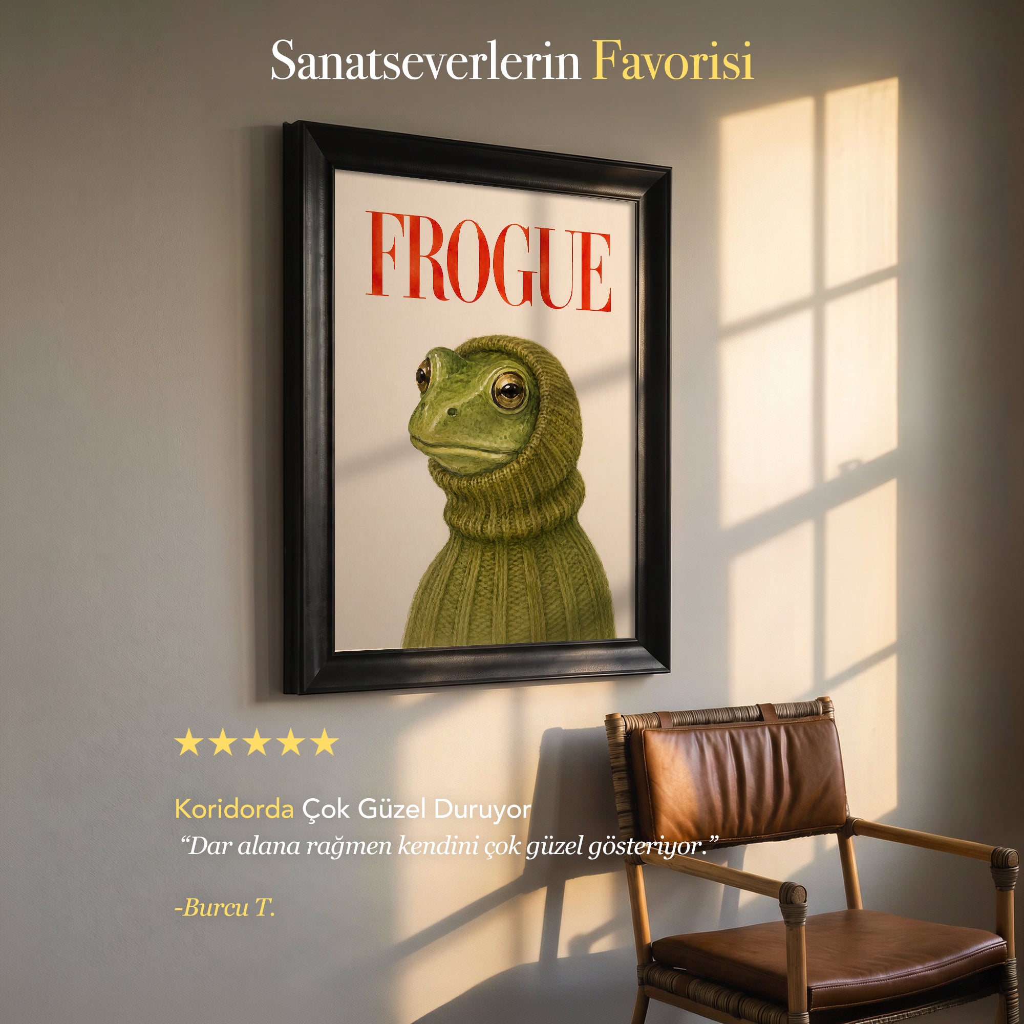 FROGUE Kazaklı Kurbağa Kanvas Tablo