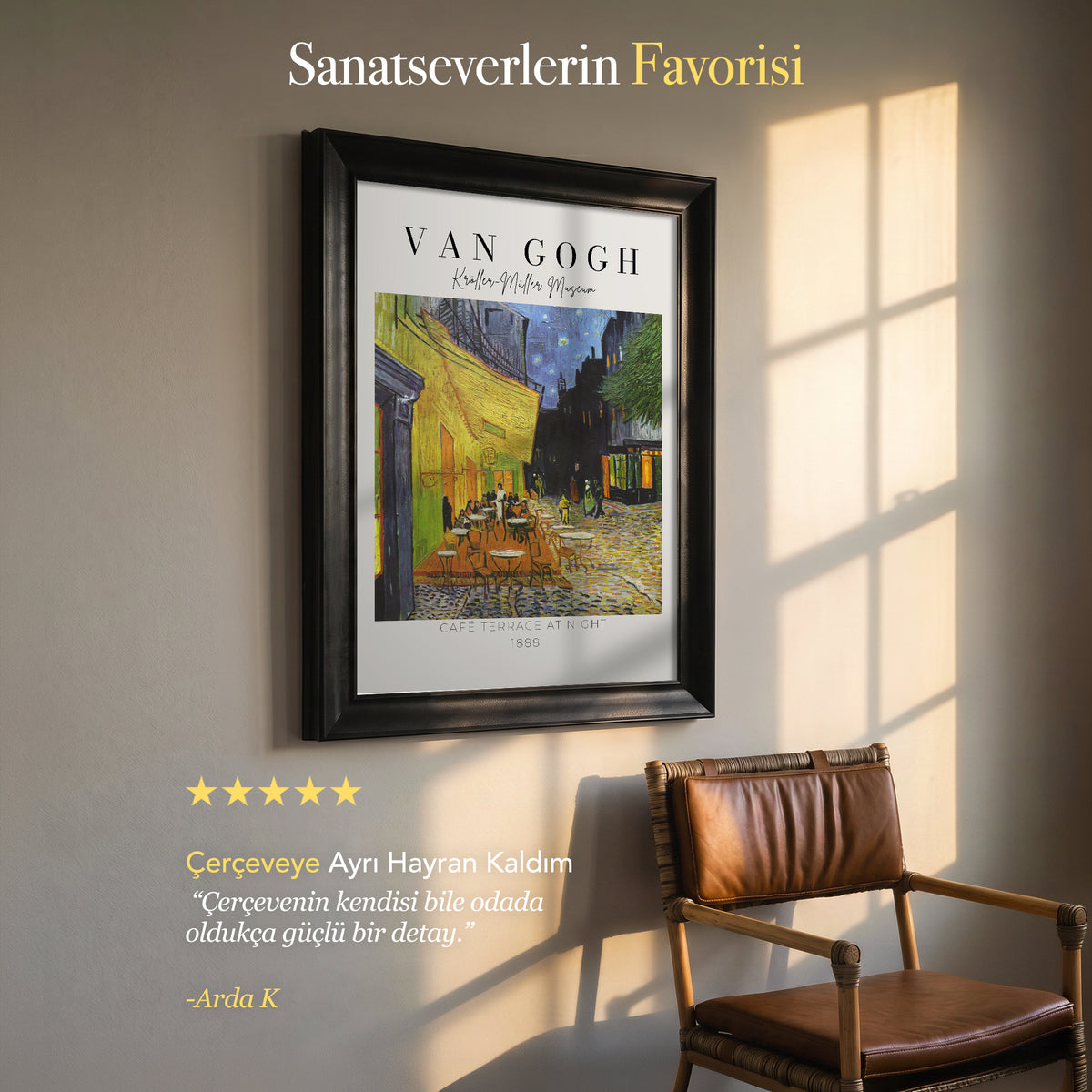 Vincent van Gogh – Gece Kafe Terası (1888) | Çerçeveli Kanvas Tablo