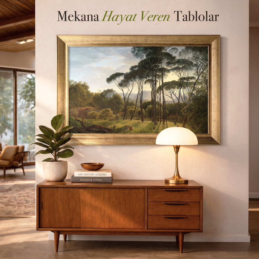 Klasik Orman Manzarası Kanvas Tablo – Vintage Doğa Temalı Dekoratif Tablo