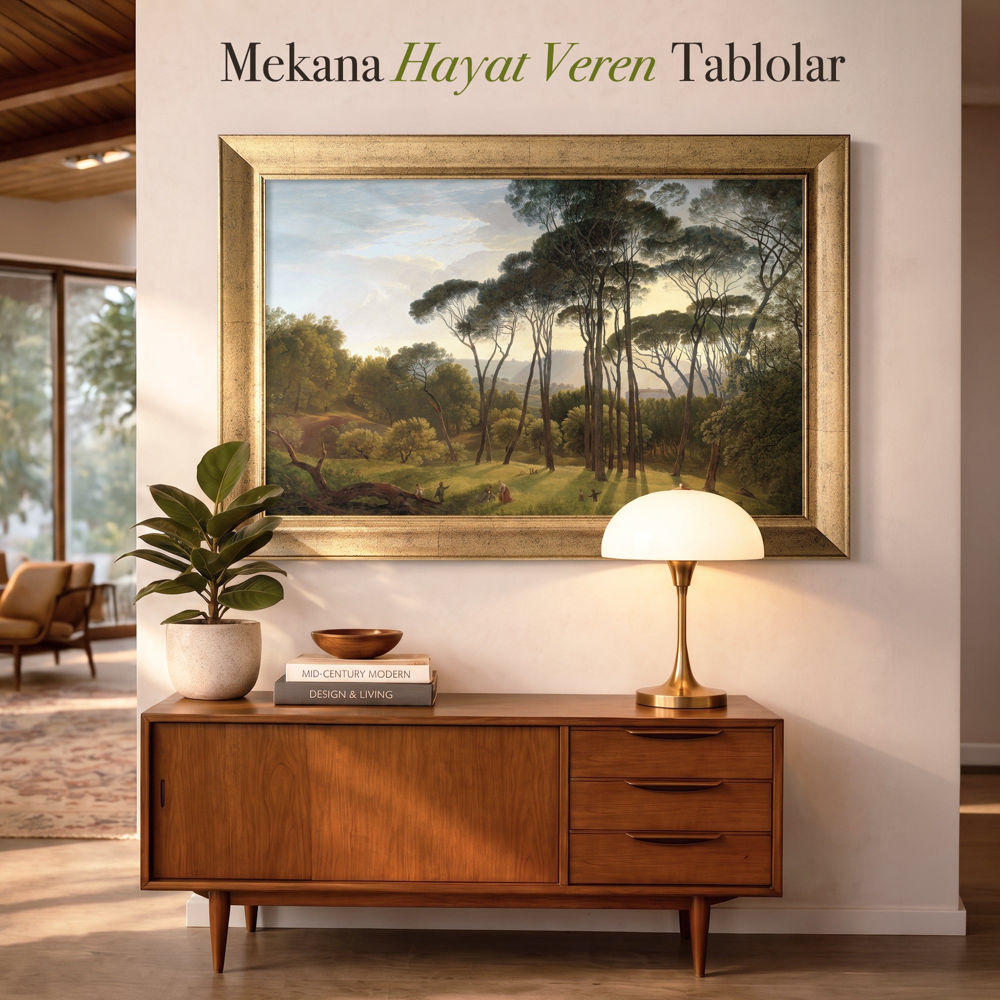 Klasik Orman Manzarası Kanvas Tablo – Vintage Doğa Temalı Dekoratif Tablo