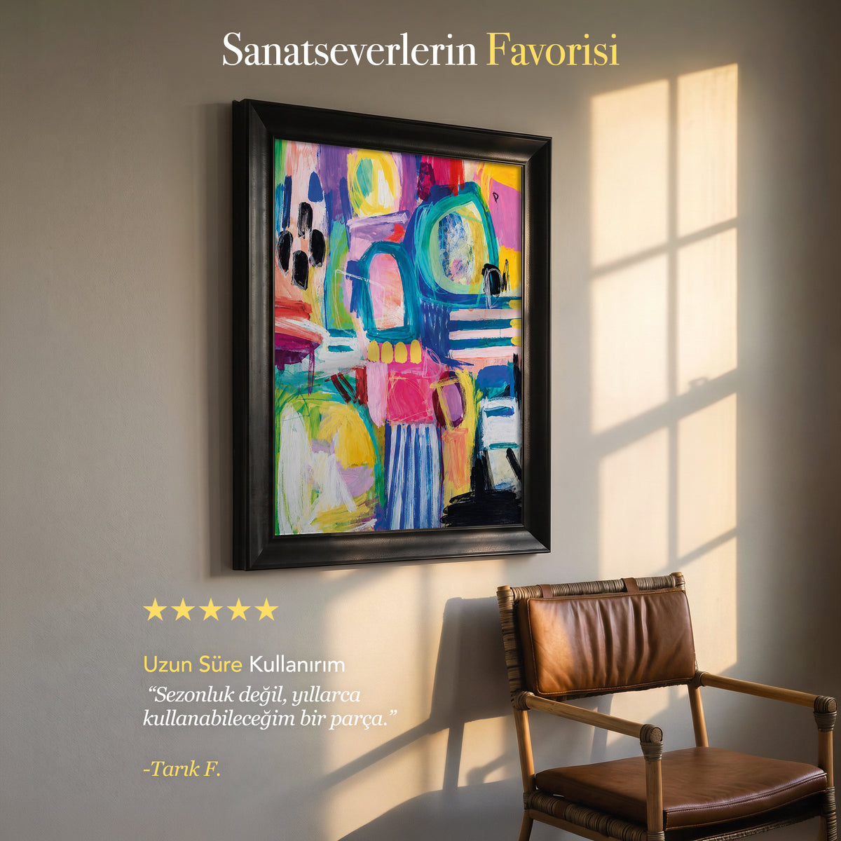 Renkli Soyut Kompozisyon – Modern Kanvas Tablo