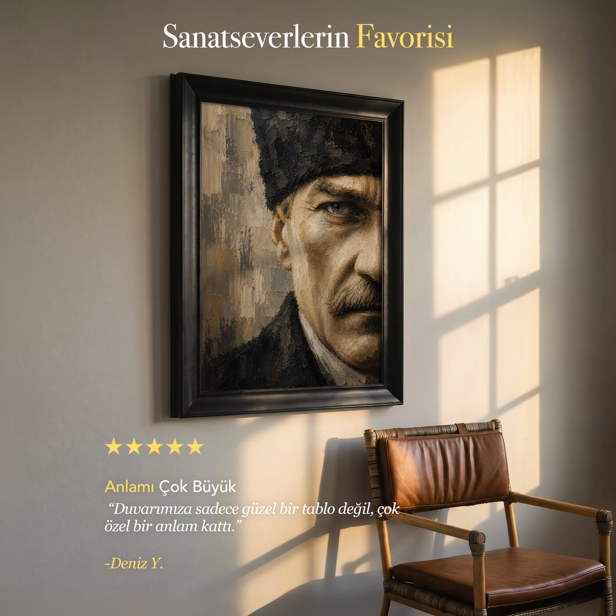 Atatürk Portresi – Modern Dokulu Kanvas Tablo