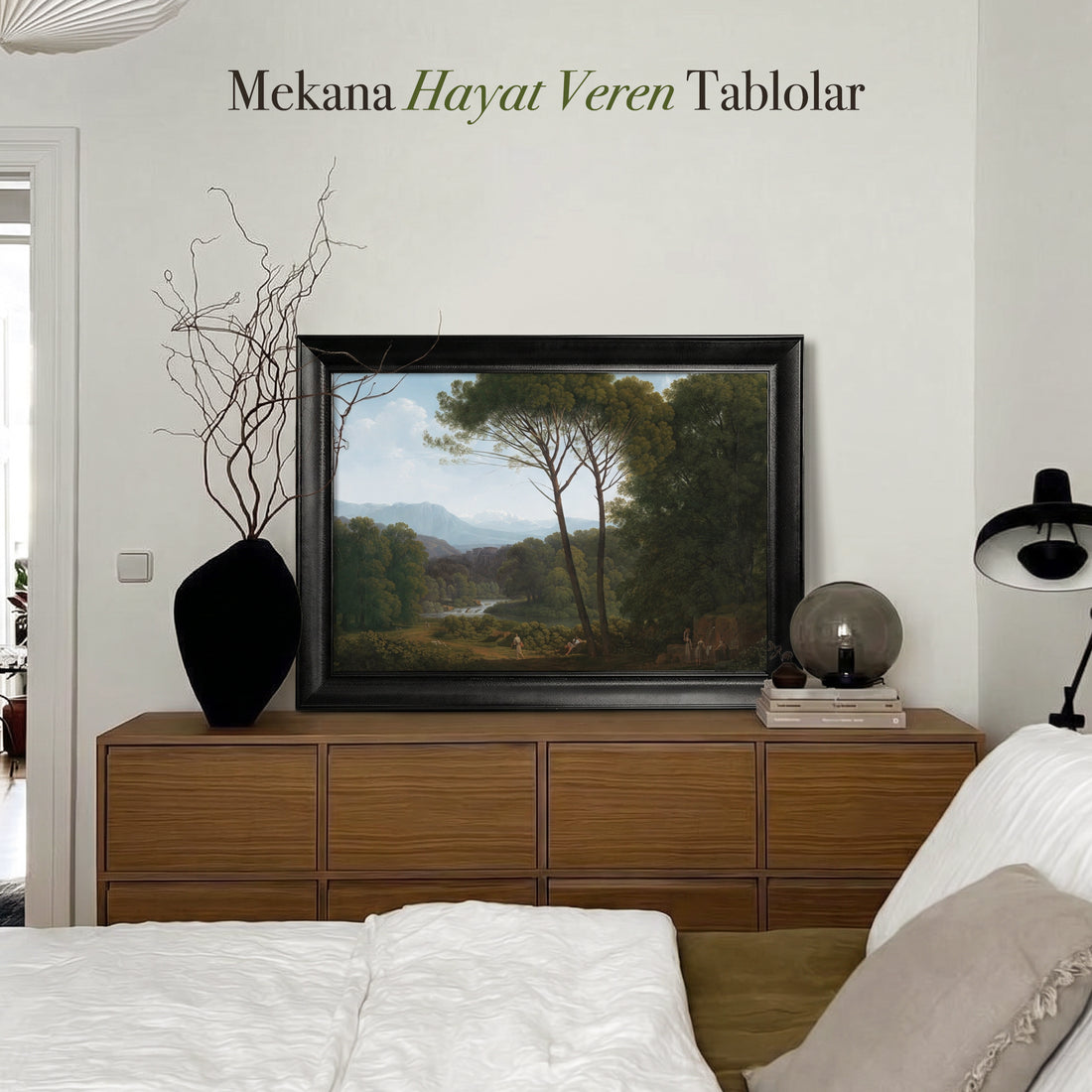 İtalyan Manzarası ve Çam Ağaçları Tablosu (1795) | Hendrik Voogd Klasik Peyzaj Duvar Dekoru