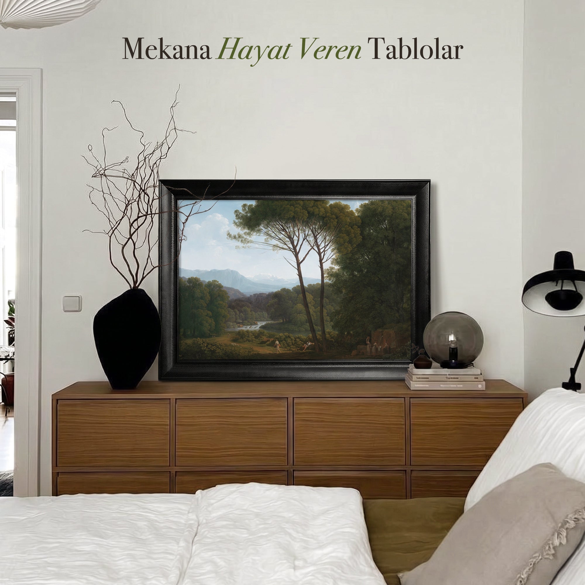 İtalyan Manzarası ve Çam Ağaçları Tablosu (1795) | Hendrik Voogd Klasik Peyzaj Duvar Dekoru