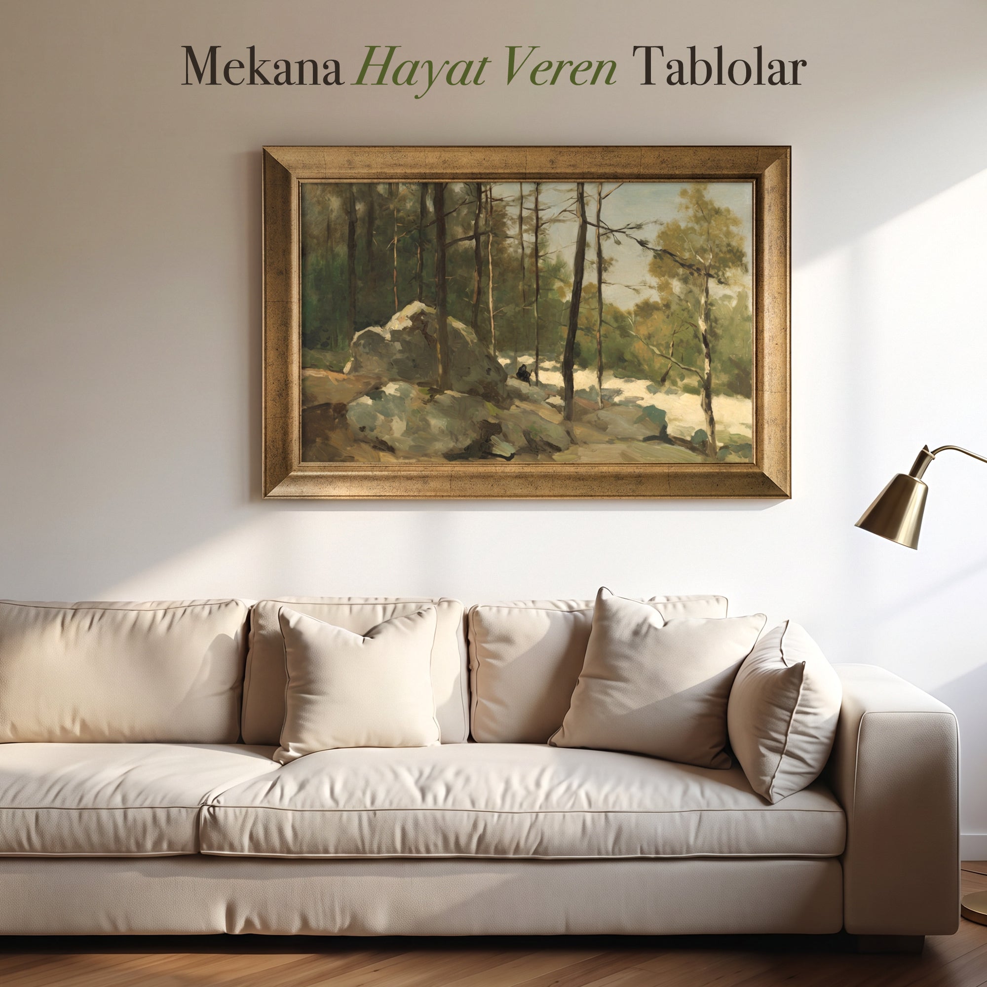 Orman Manzarası Poster – Vintage Doğa Temalı Dekoratif Duvar Posteri