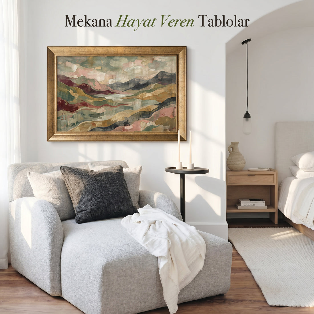 "Soyut Dağ Vadisi" Kanvas Tablo