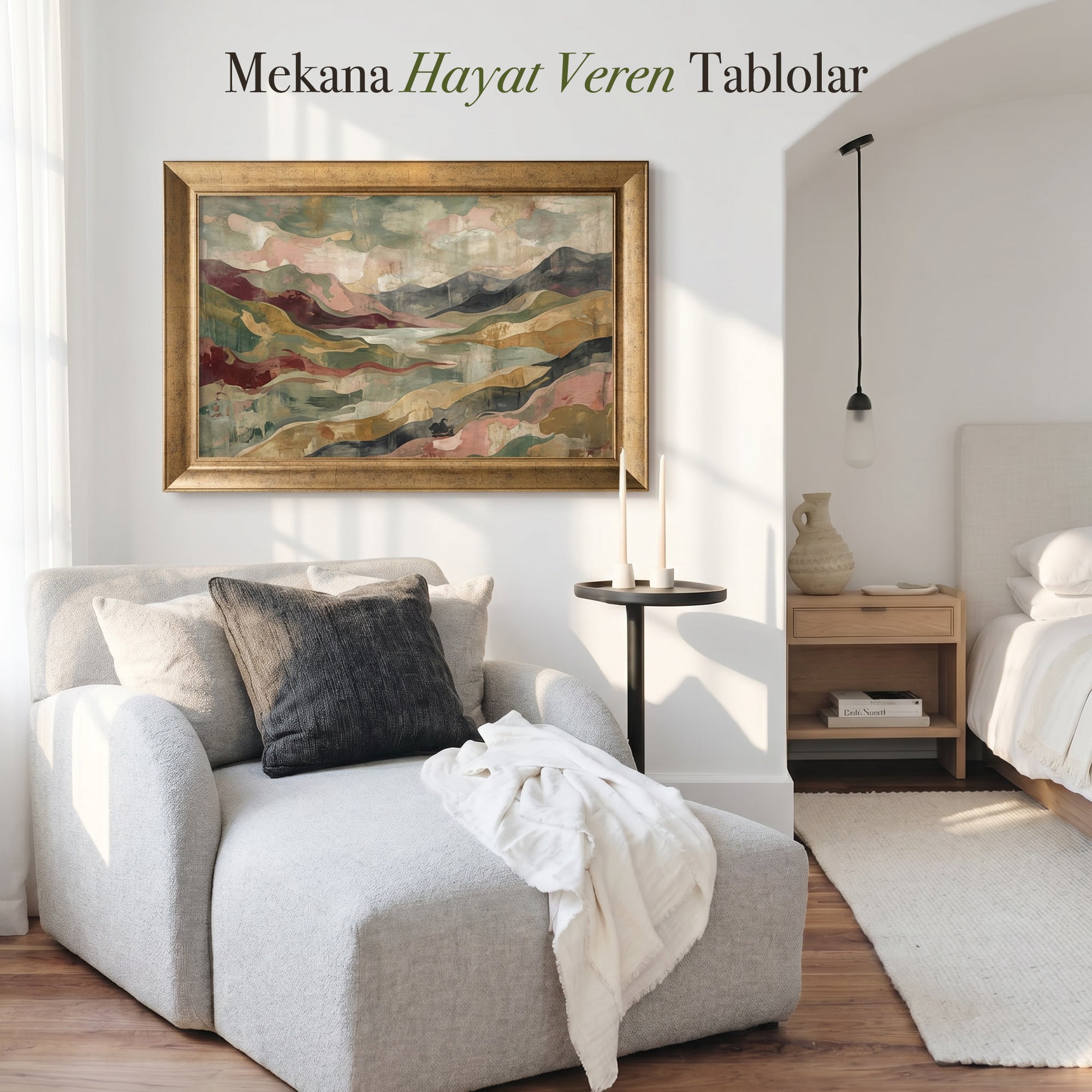 "Soyut Dağ Vadisi" Kanvas Tablo