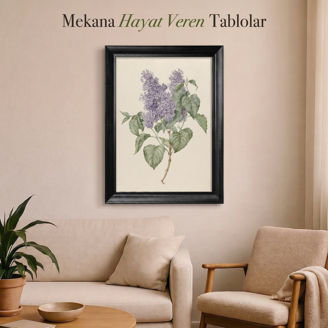 Mor Leylak Dalı | Kanvas Tablo