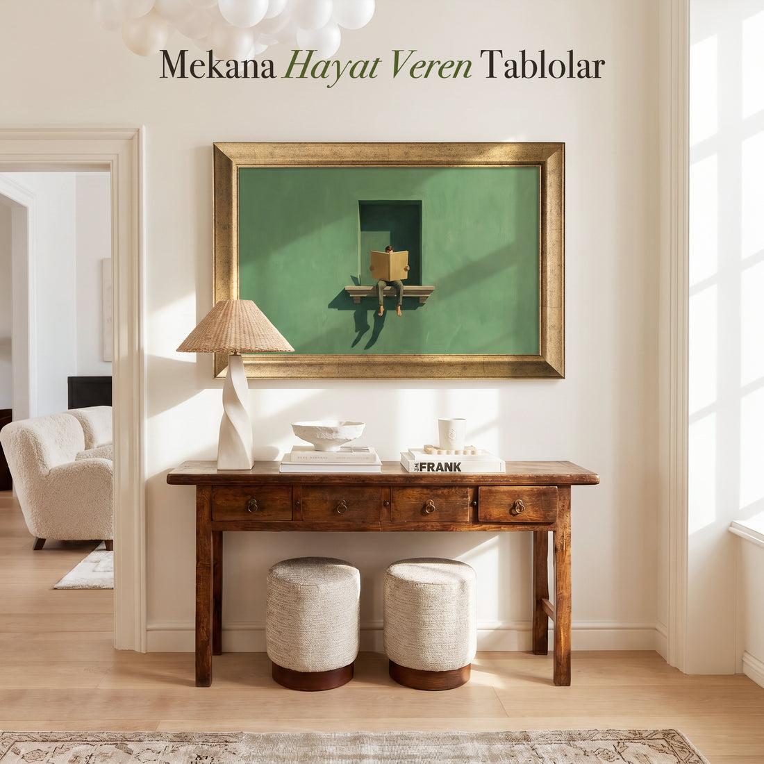 "Yeşil Pencere" Kanvas Tablo