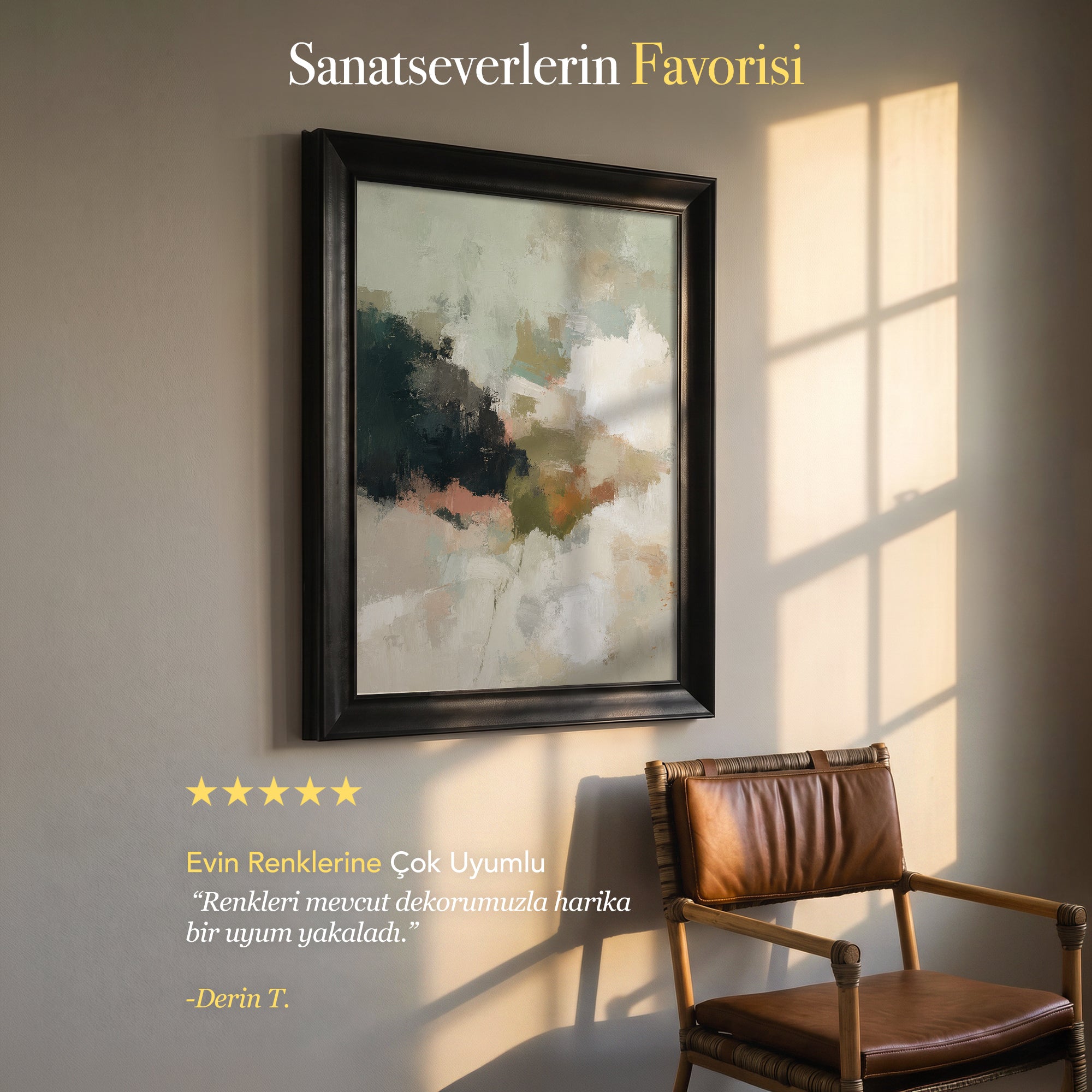 Soft Soyut Kompozisyon – Modern Kanvas Tablo