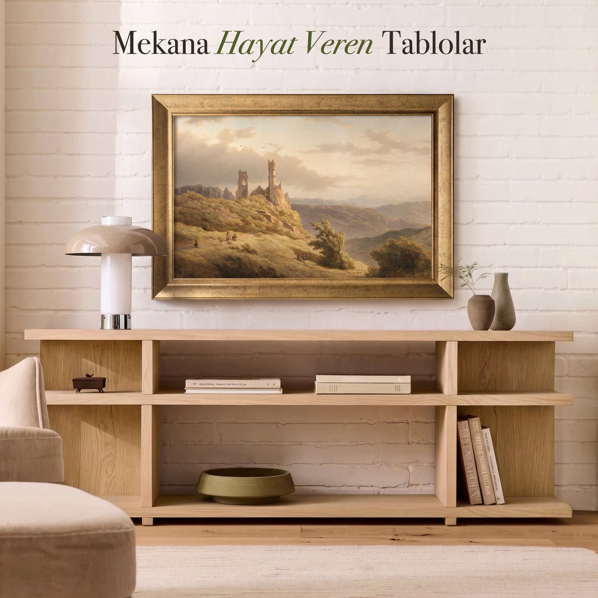 Antik Kale Manzarası Poster – Klasik Peyzaj Temalı Dekoratif Duvar Posteri