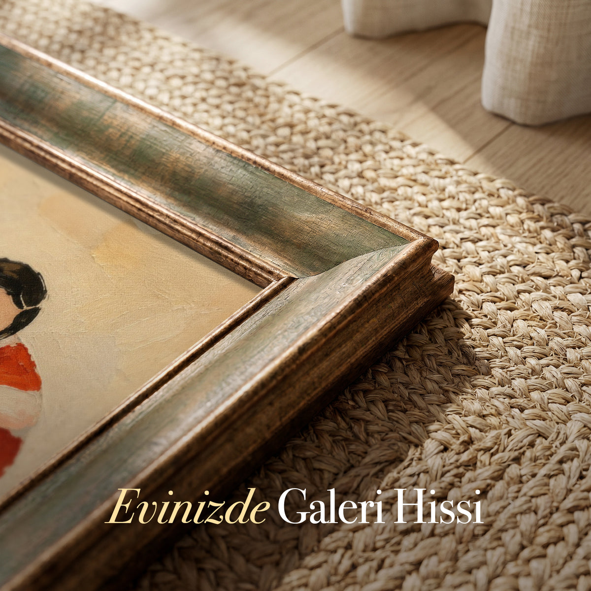 Uyuyan Kadın Kanvas Tablo – Turuncu Çizgili Koltukta Retro Figüratif Duvar Sanatı