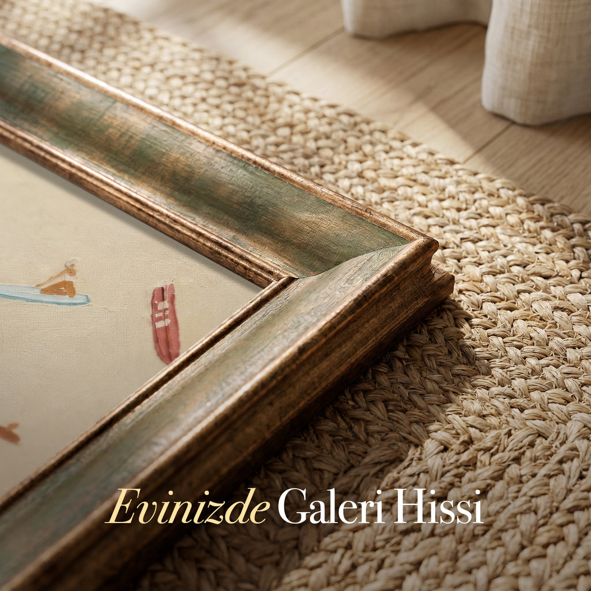 Yaz Tatili Kanvas Tablo – Minimal Plaj ve Yüzme Temalı Duvar Tablosu