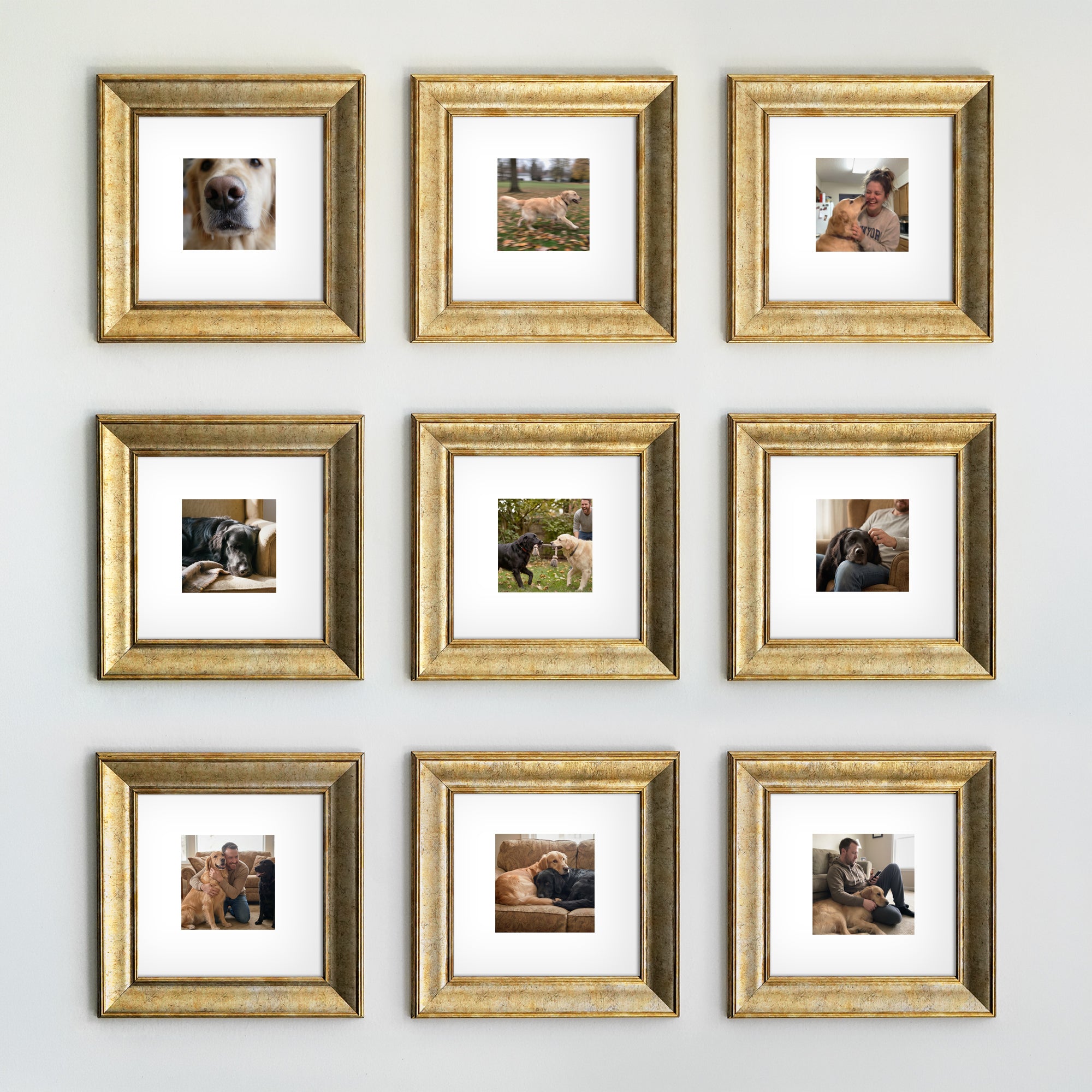 "Güzel Anılar Köşesi" Kişiye Özel Şampanya Çerçeveli Fotoğraf Kolajı Seti