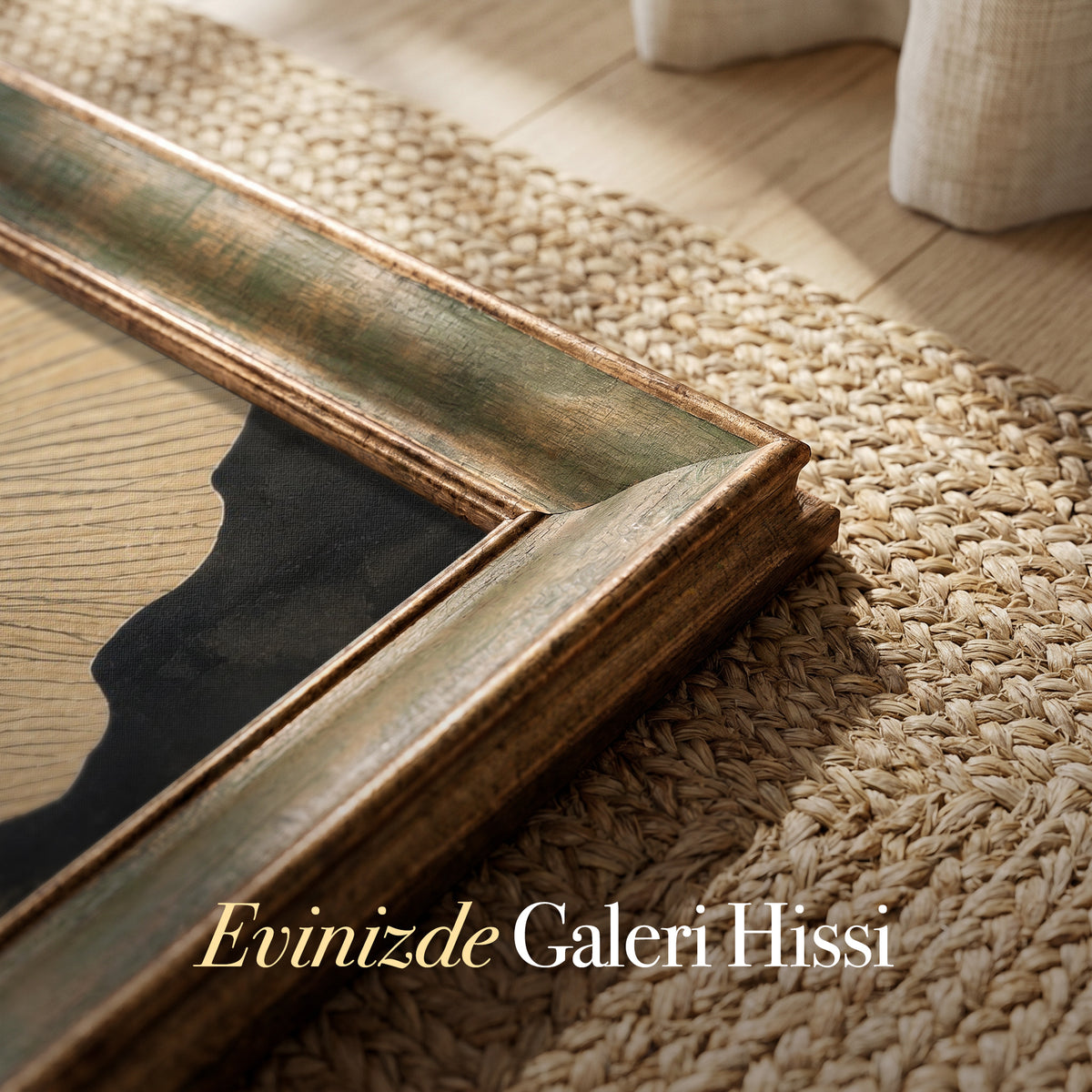 Gold Çiçek Detayı – Modern Botanik Kanvas Tablo