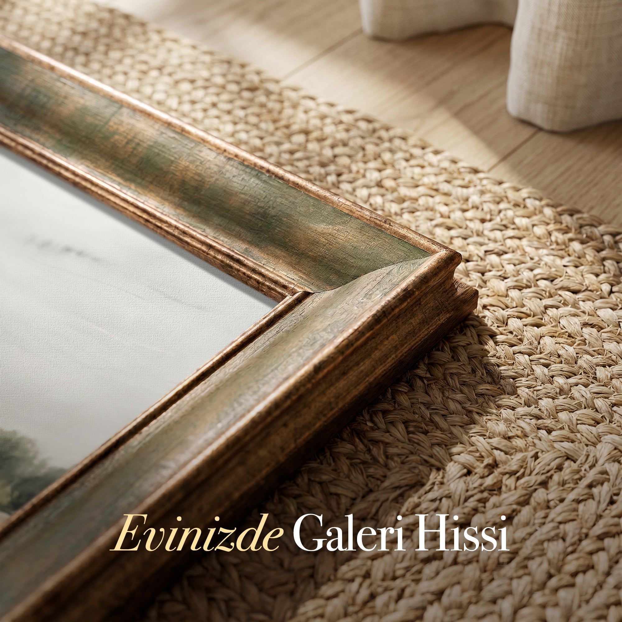 Çiçekli Kır Manzarası Kanvas Tablo – Pastel Doğa Temalı Dekoratif Duvar Tablosu
