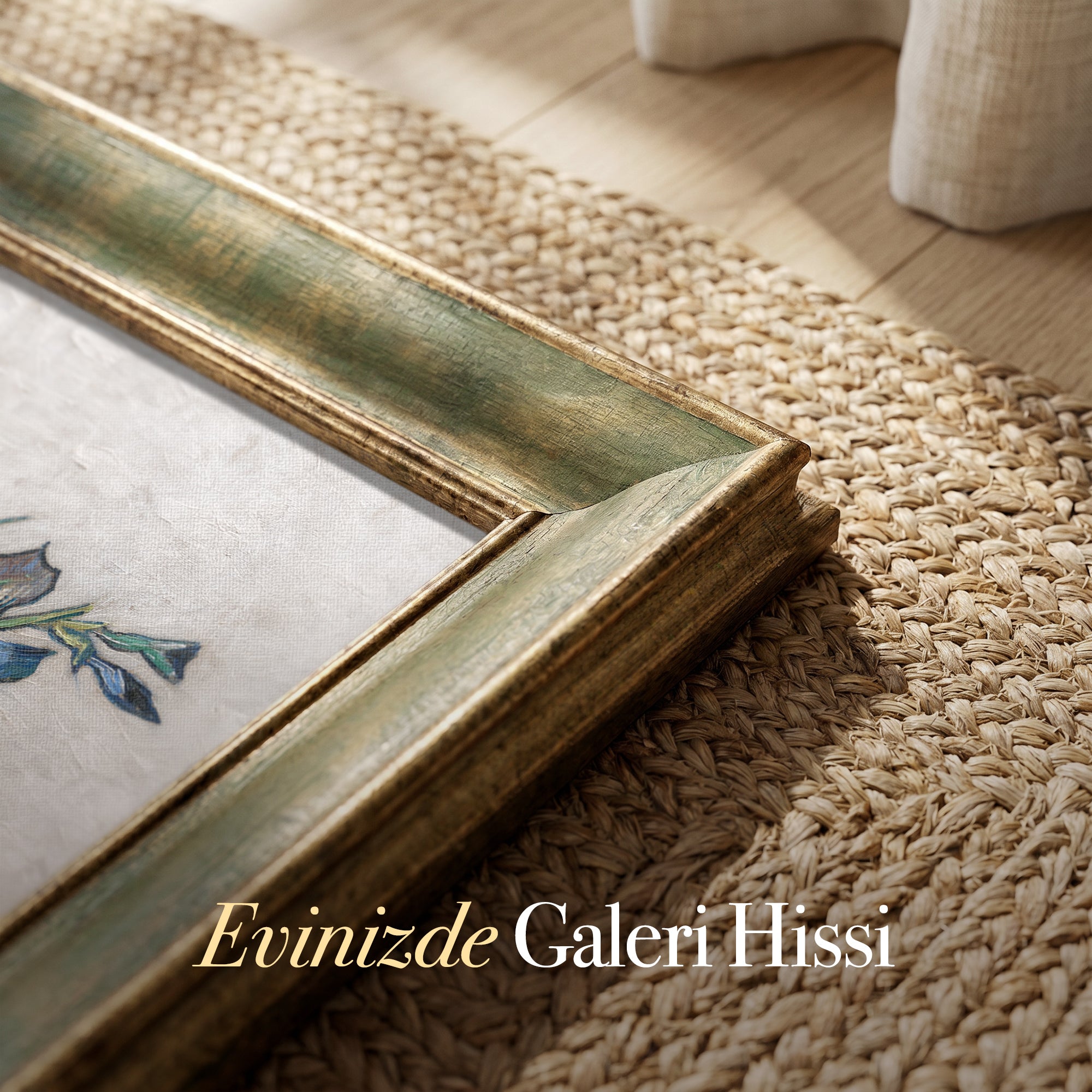 Vazoda Mavi Süsen Çiçekleri Tablosu | Van Gogh Tarzı Klasik Kanvas Duvar Dekoru